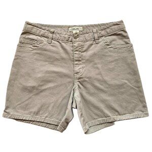CHEROKEE Low Rise Chino Jean Shorts Khaki Tan Cotton/Spandex Women's 4
